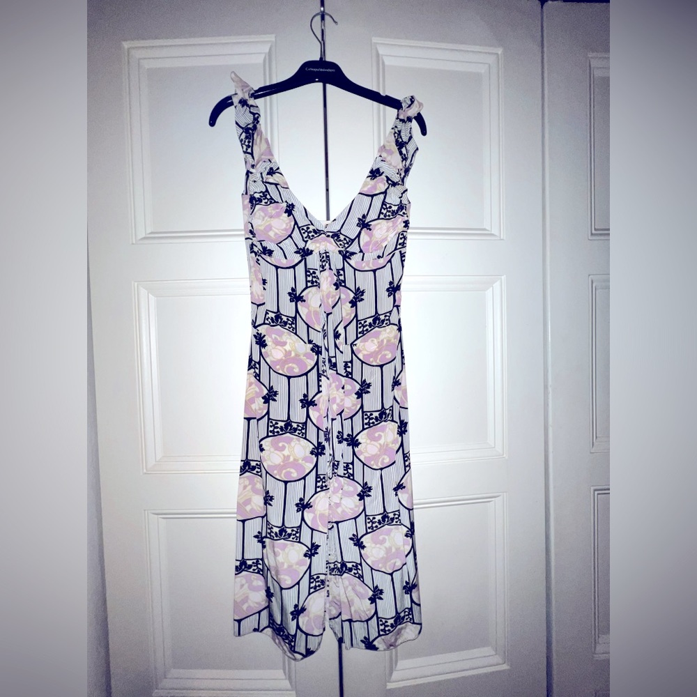 MAYLE Sleeveless Printed Silk Dress